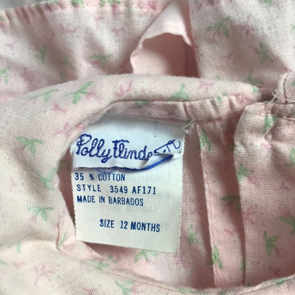 Vintage Polly Flinders Apron Smocked Floral Dress - Picture 4 of 6